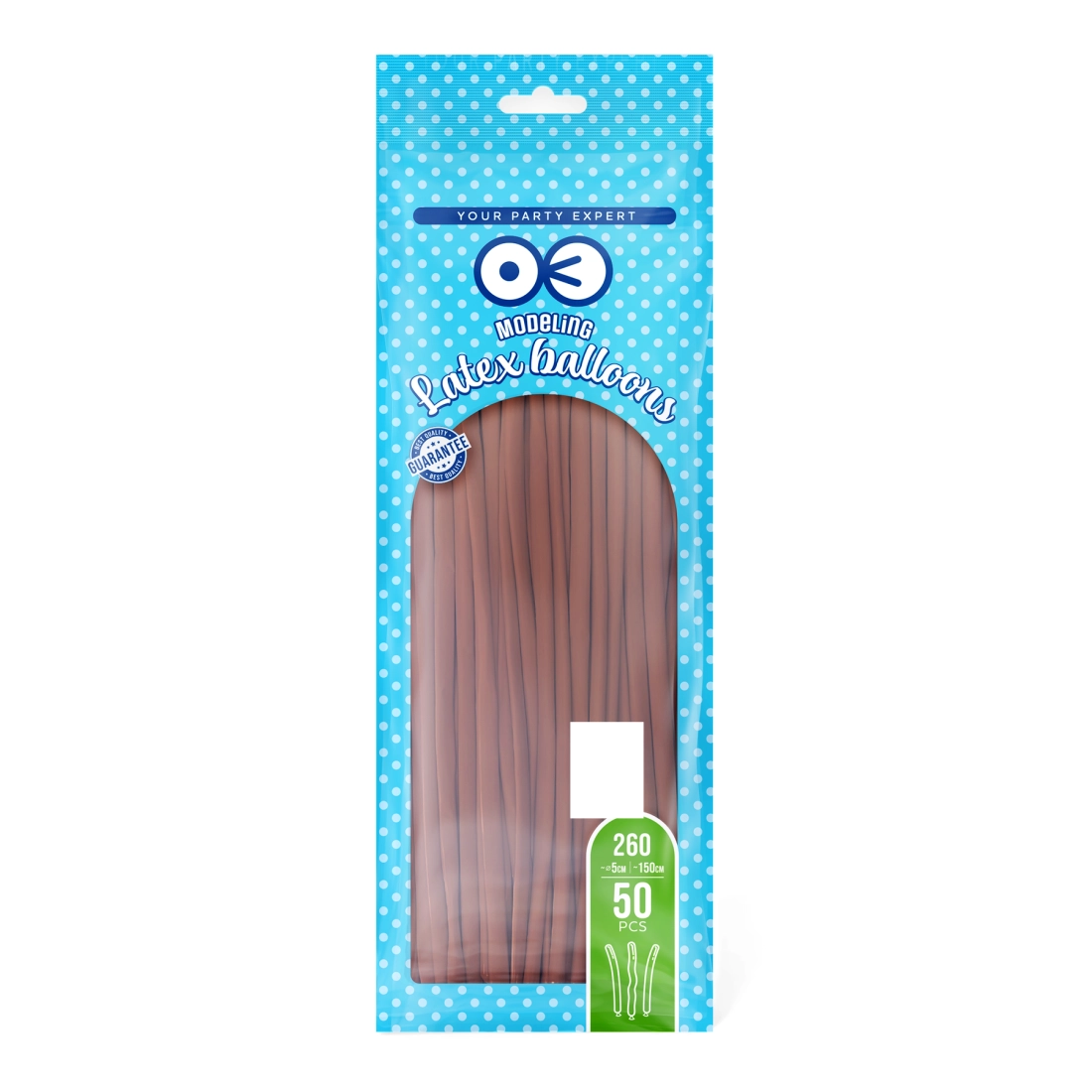 Baloane modelabile maro mat – 50 buc.