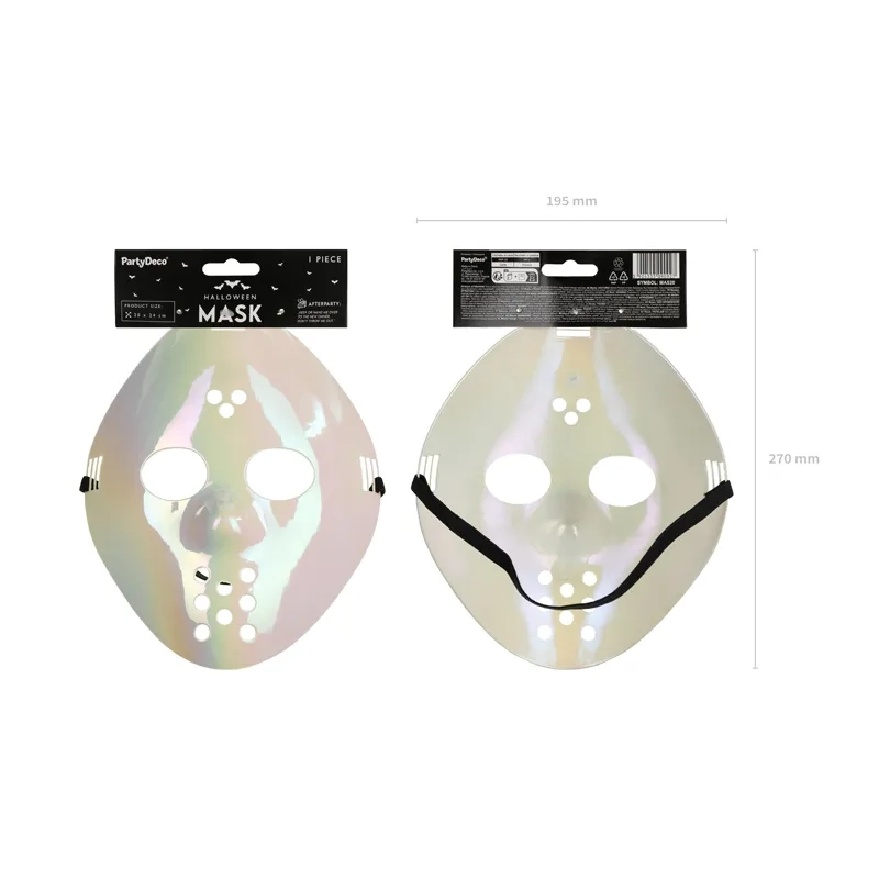 Maschera da hockey bianca perlata 20 x 24 cm – maschera protettiva per il viso