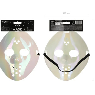 Hokejska maska biserno bela 20 × 24 cm – zaščitna maska za obraz