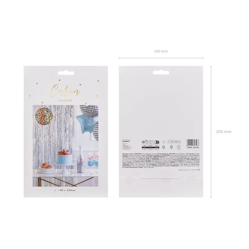 Draperie holografică pentru petrecere 90x250 cm – decorațiune strălucitoare pentru evenimente