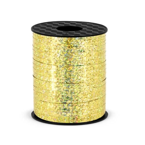 Zlatna holografska plastična traka za balone 458 m