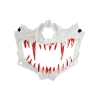 Maschera teschio horror con denti insanguinati, bianca, 16,5 x 14 cm