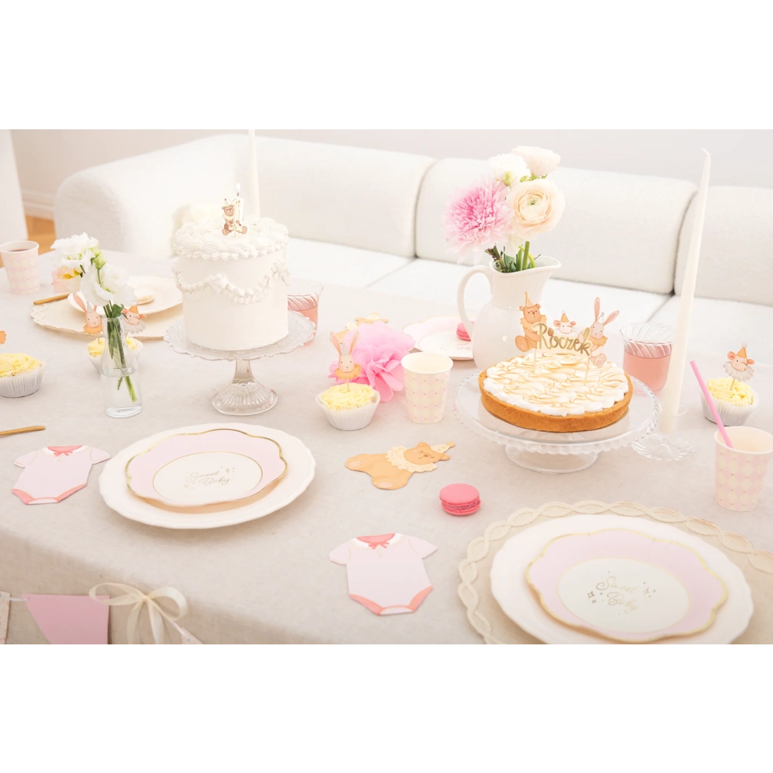 Baby Shower rózsaszín eldobható poharak, 6 db