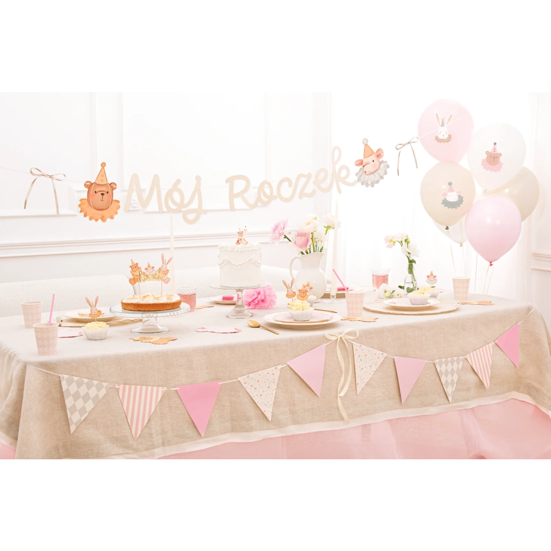 Baby Shower rózsaszín eldobható poharak, 6 db