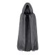 Pustni plašč s kapuco 120 cm črno-siv