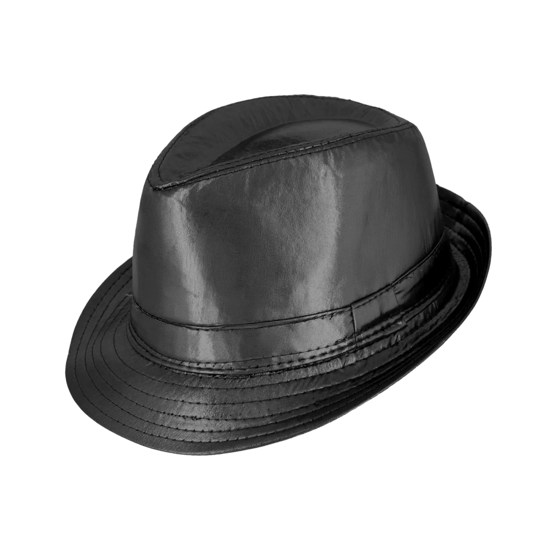 Crni party šešir od imitacije kože