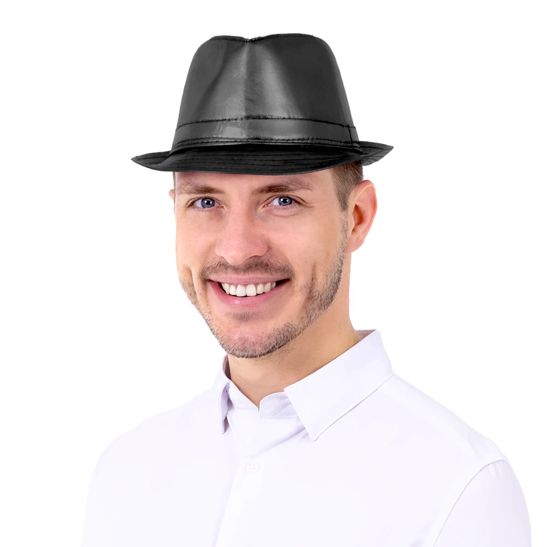 Crni party šešir od imitacije kože