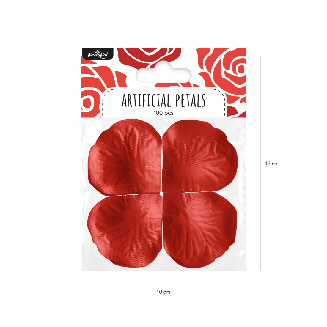 Vörös rózsaszirom konfetti, 100 db
