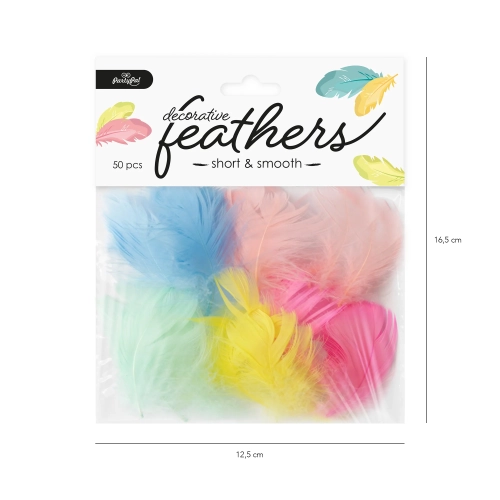 Confetti în formă de pene, mix de culori, 50 bucăți – decorațiune pentru petrecere