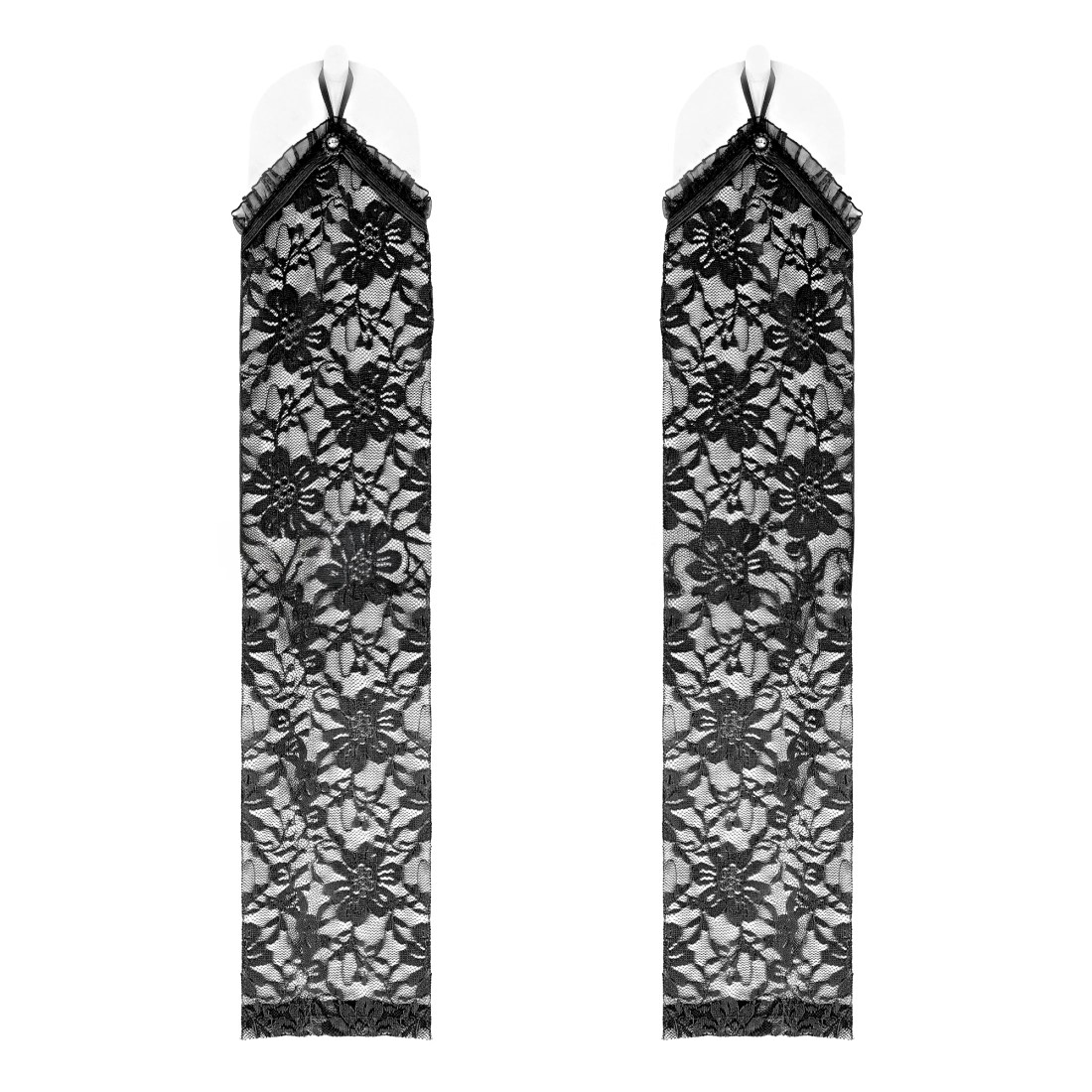 Fekete party harisnyakesztyű strasszkővel