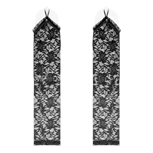 Korunkové rukavičky na party s kamienkom čierne