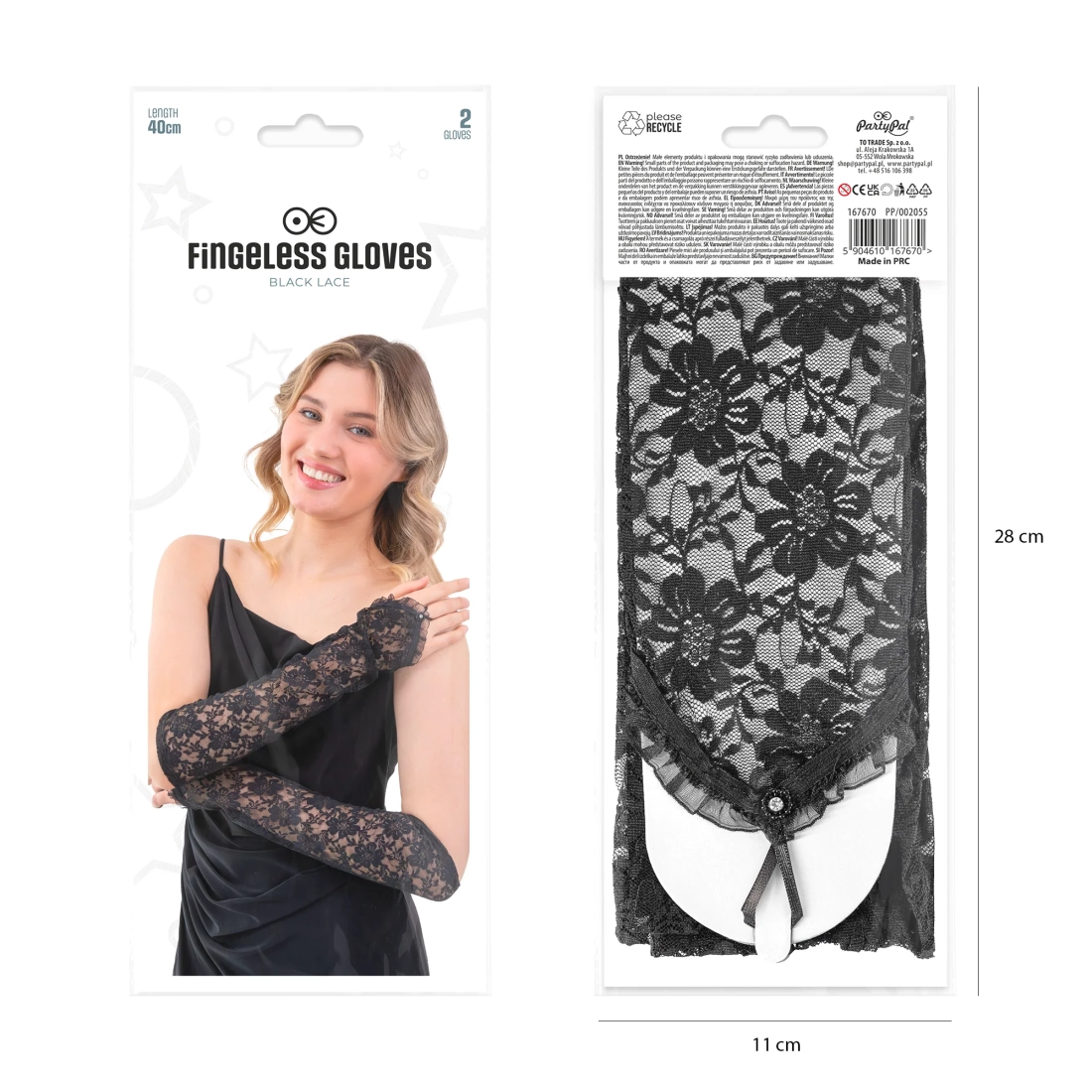 Fekete party harisnyakesztyű strasszkővel