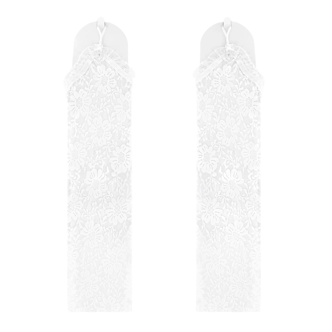 Fehér csipkés fűzős kesztyű esküvői partira