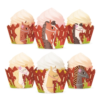 Košíčky na muffiny s motívom koníkov, 6 ks set