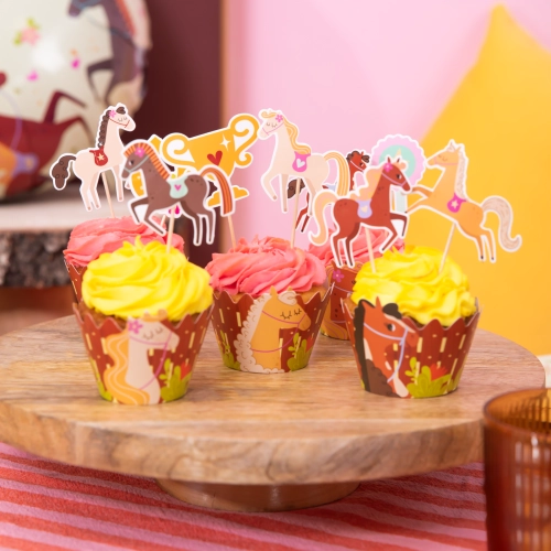 Lovas mintás muffinpapír, 6 darabos szett