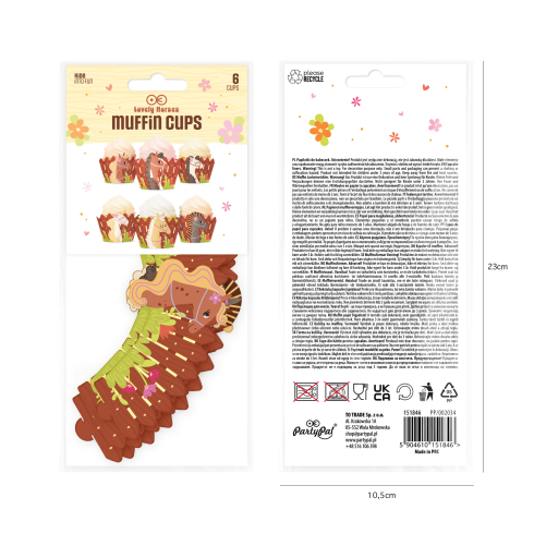 Lovas mintás muffinpapír, 6 darabos szett Lovas mintás muffinpapír, 6 darabos szett