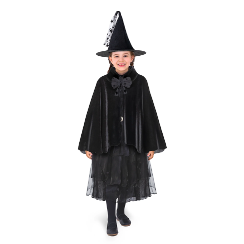Otroški kostum čarovnice s plaščem in klobukom