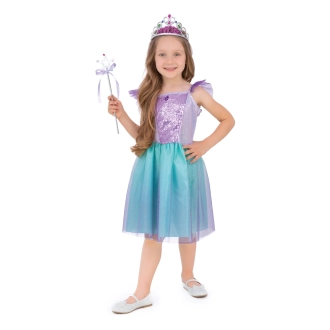 Dječji kostim za party princeza ljubičasto-plavi veličina S