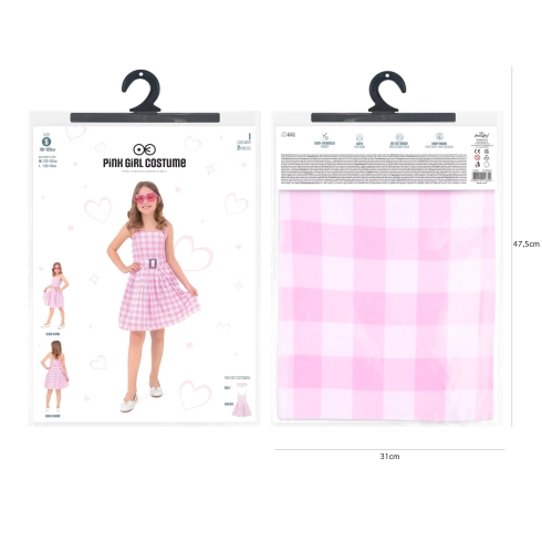 Dječja pin up haljina ružasti karo S