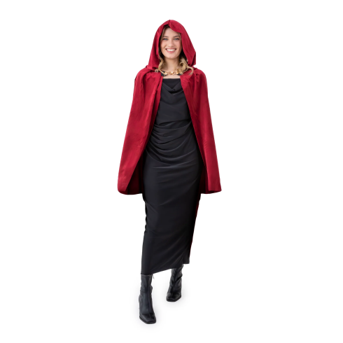 Kostumski žametni burgundsko rdeč plašč 80 cm