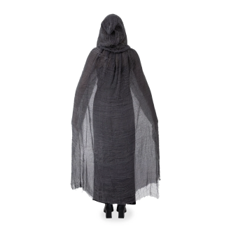 Pelerină de costum cu glugă pentru petrecere, 140 cm, negru-gri