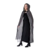 Kostimirani plašt s kapuljačom za zabave 140 cm crno-sivi