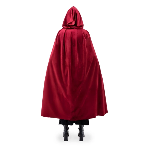 Pelerină de costum din catifea cu glugă, bordo, 120 cm