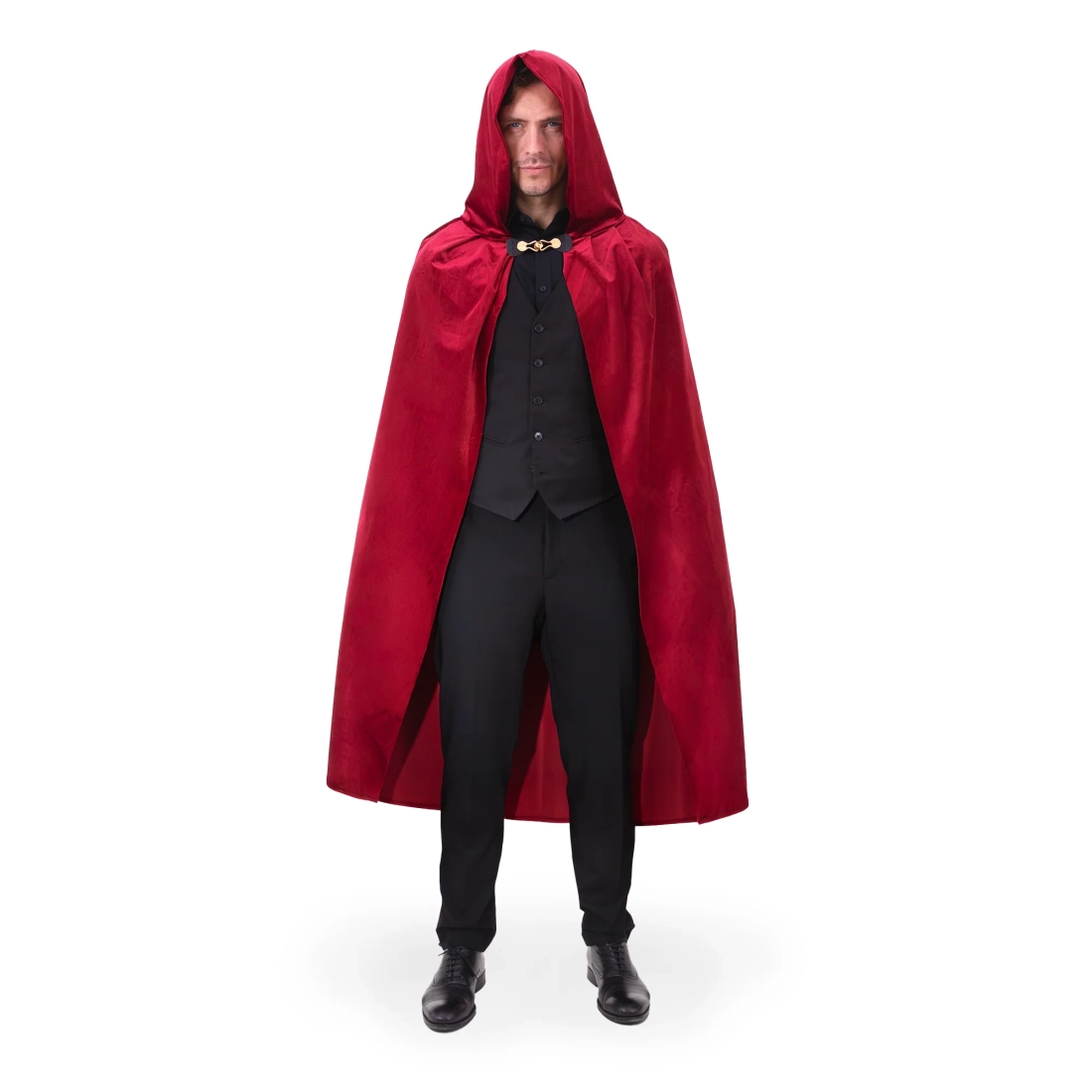 Baršunasti kostim ogrtač s kapuljačom, bordo, 120 cm