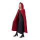 Kostumirani žametni plašč s kapuco bordo rdeč 120 cm