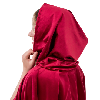 Kostumski žametni plašč s kapuco, bordo, 140 cm