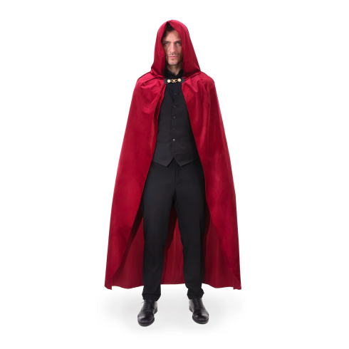 Kostumski žametni plašč s kapuco, bordo, 140 cm