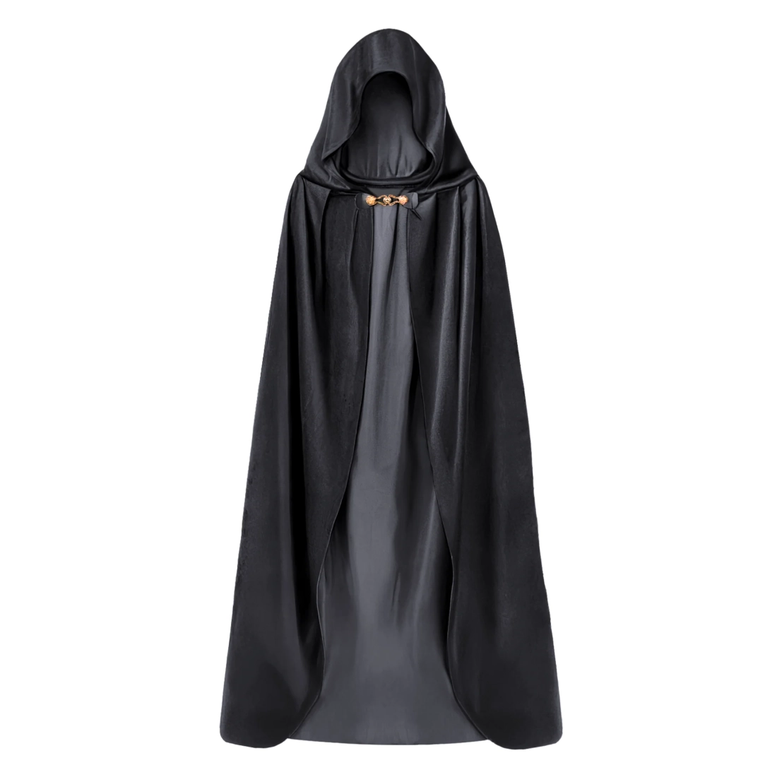 Kostimirani baršunasti plašt s kapuljačom crni 120 cm