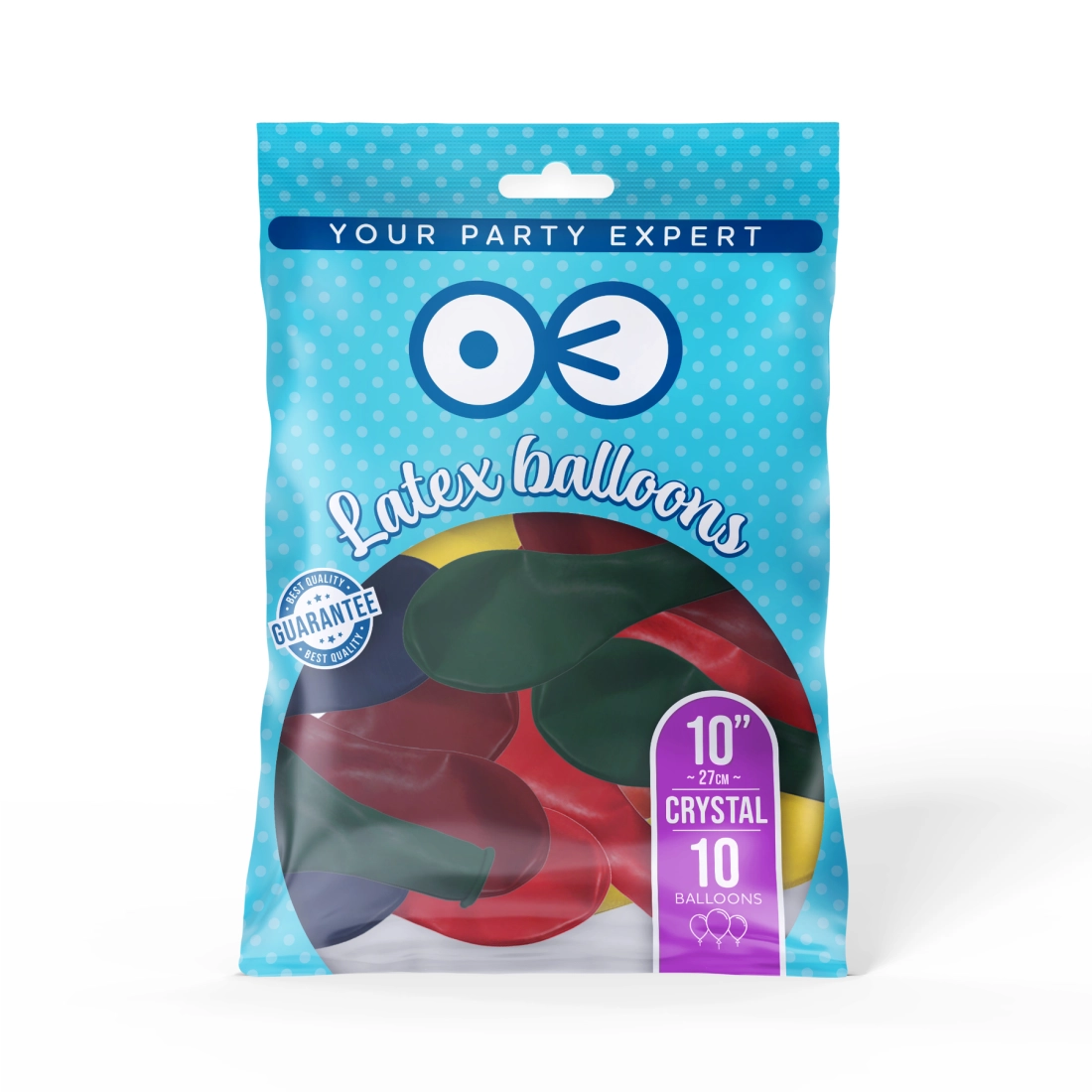Kristály léggömbök 25 cm, vegyes színek, 10 db