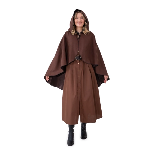 Smeđi zaštitni party ogrtač s kapuljačom 90 cm