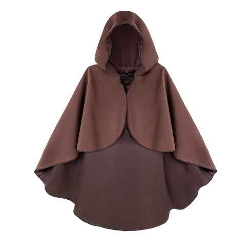 Rjava zaščitna pelerina s kapuco 90 cm