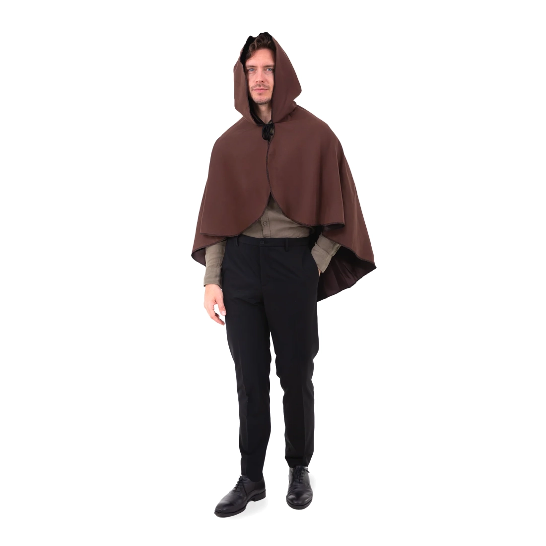 Smeđi zaštitni party ogrtač s kapuljačom 90 cm