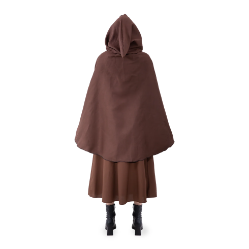 Rjava zaščitna pelerina s kapuco 90 cm