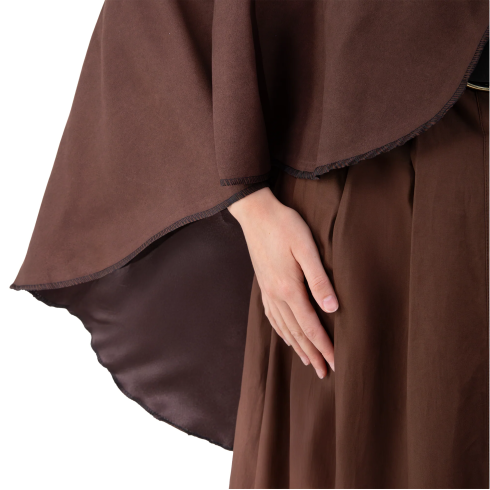 Rjava zaščitna pelerina s kapuco 90 cm