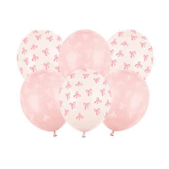 Latex baloni Bows pastel krem i ružičasti 6 kom