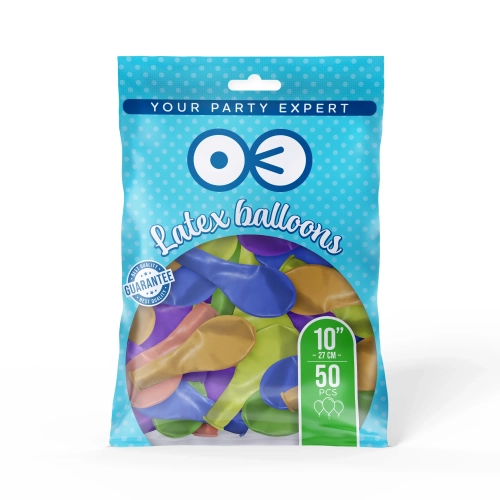 Lateks baloni krom 30 cm mix 50 kos