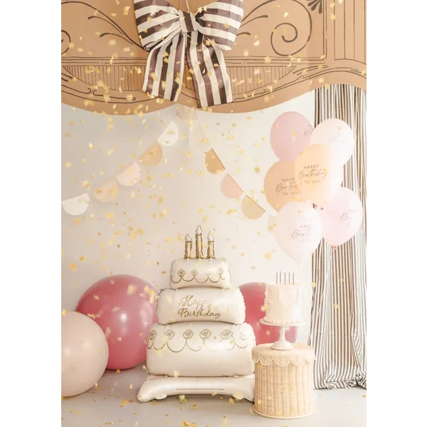 Latex lufik Happy Birthday, rózsaszín mix, 6 db