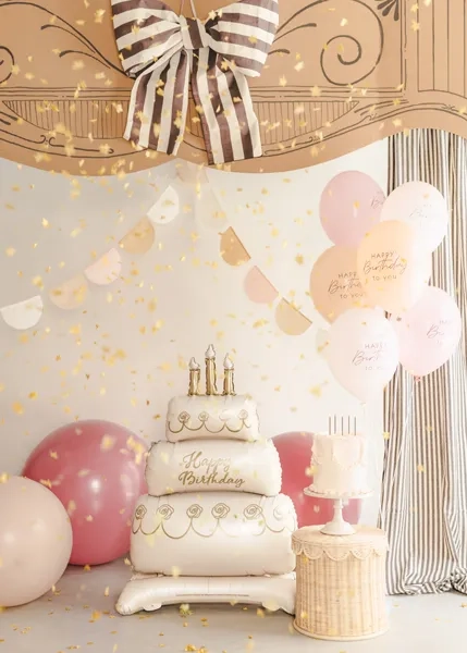 Lateks baloni Happy Birthday rožnati mix, 6 kos