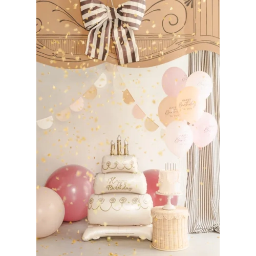 Baloane latex Happy Birthday mix roz roz 6 buc