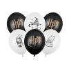 Baloane din latex Harry Potter cu imprimeu, alb-negru, 30 cm, 6 buc.