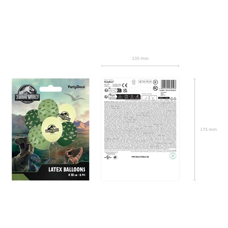 Baloane din latex Jurassic World mix, 6 buc