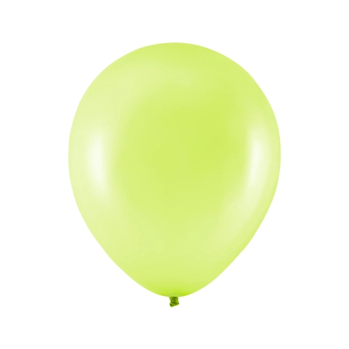 Baloane latex metalizate 30 cm lime, set 100 buc