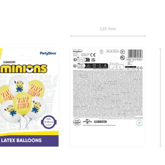 Minions latex lufik, 30 cm, 6 db, mix