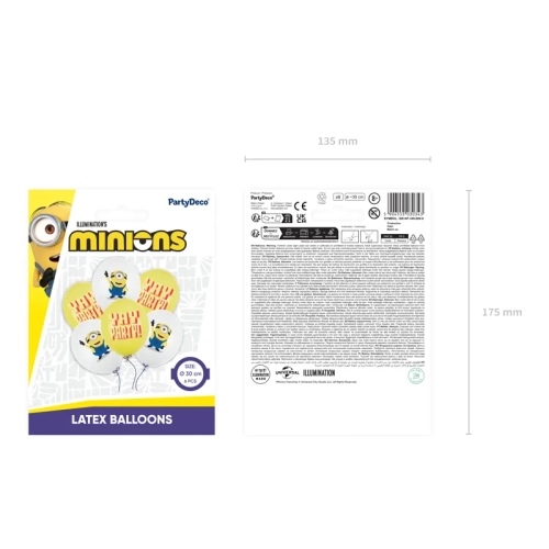 Lateks baloni Minions 30 cm, 6 kosov, mix