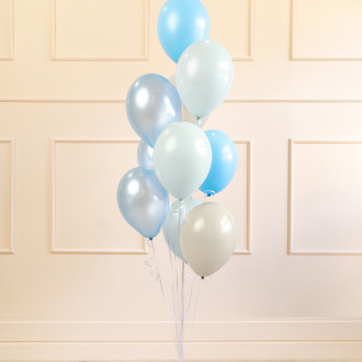 Set lateks balonov pastel modri in sivi mix, 27–30 cm, 10 kos