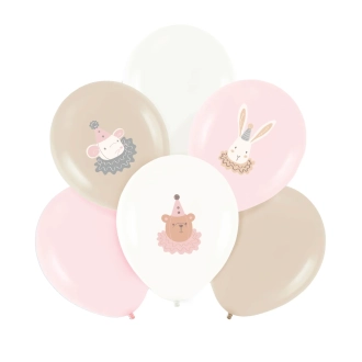 Pastelni lateks baloni Baby roza, 6 kosov